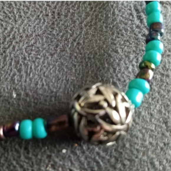 Dragonfly silver plated beaded dainty anklet - Picture 5 of 5